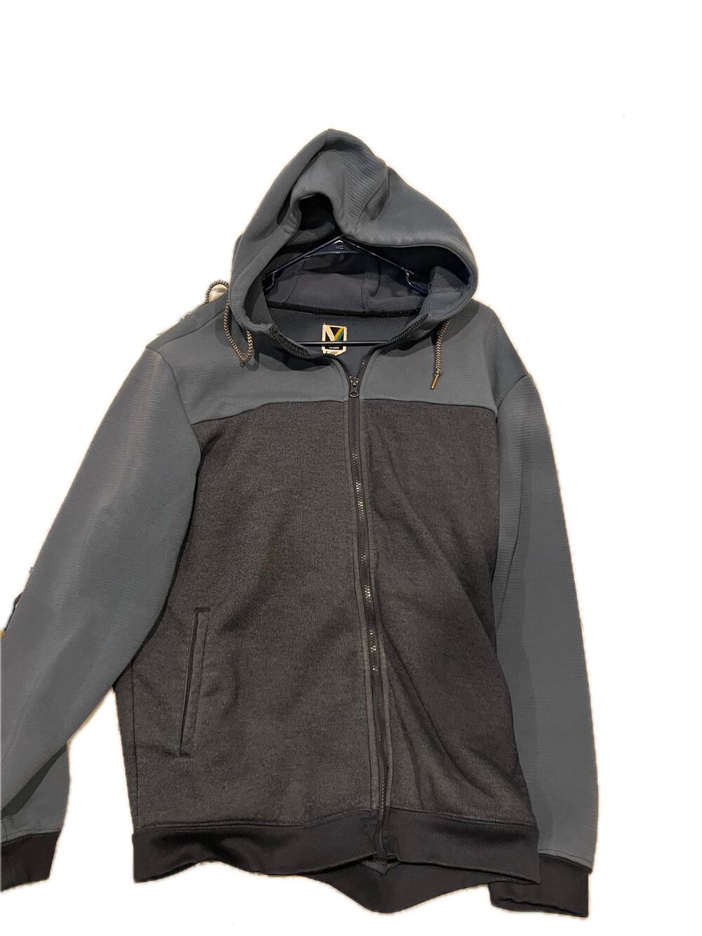 Voyager Gray full Zip Heavy Duty Hoodie Mens Large